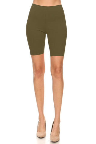Olive Biker Shorts