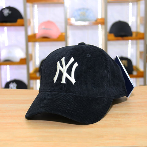 Black Corduroy NY Hat